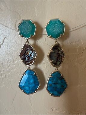 Kendra Scott Clip on Triple-Drop Earrings